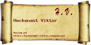 Heckenast Viktor névjegykártya